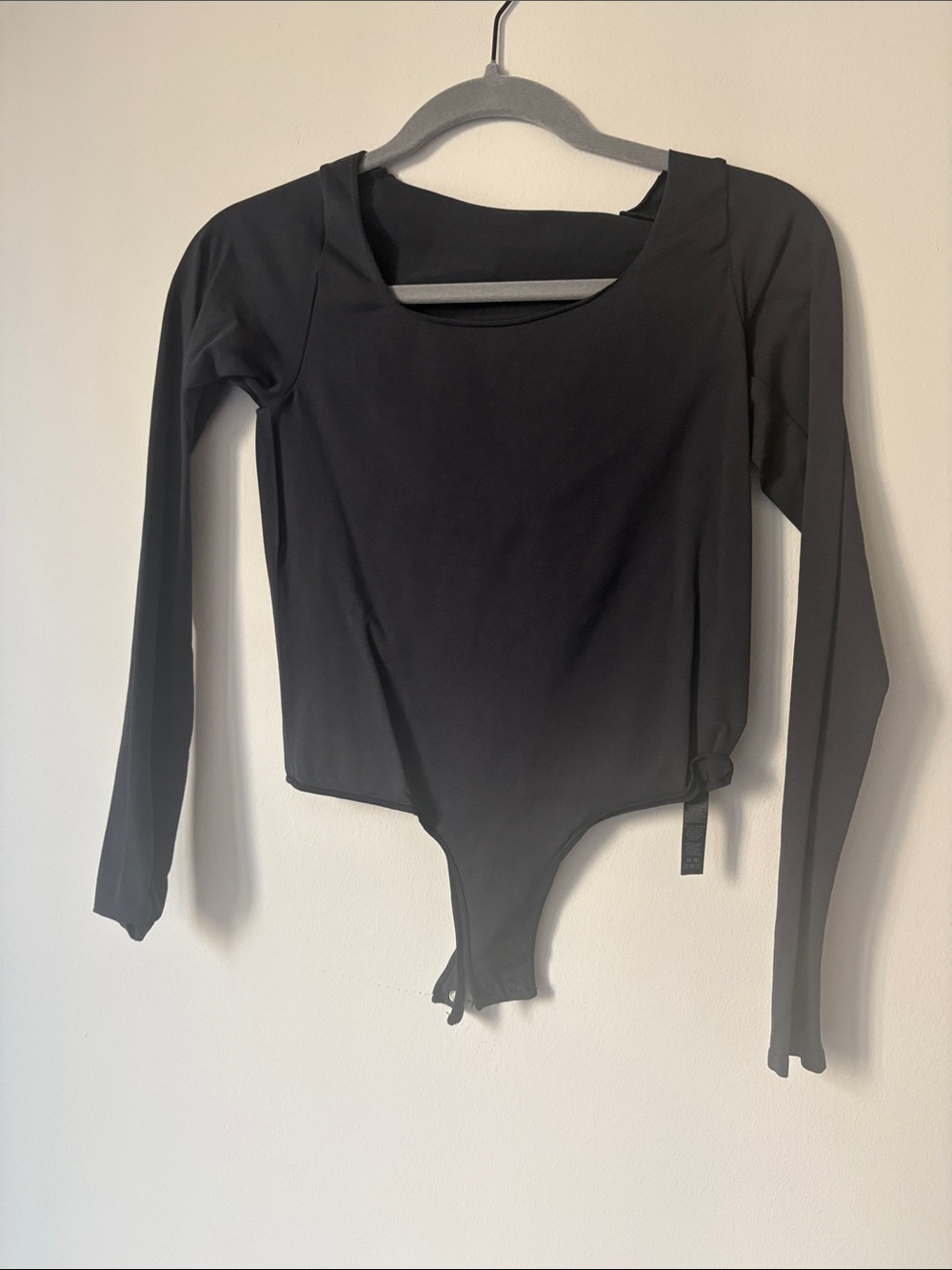 SKIMS Black Long Sleeve Scoop Neck Bodysuit